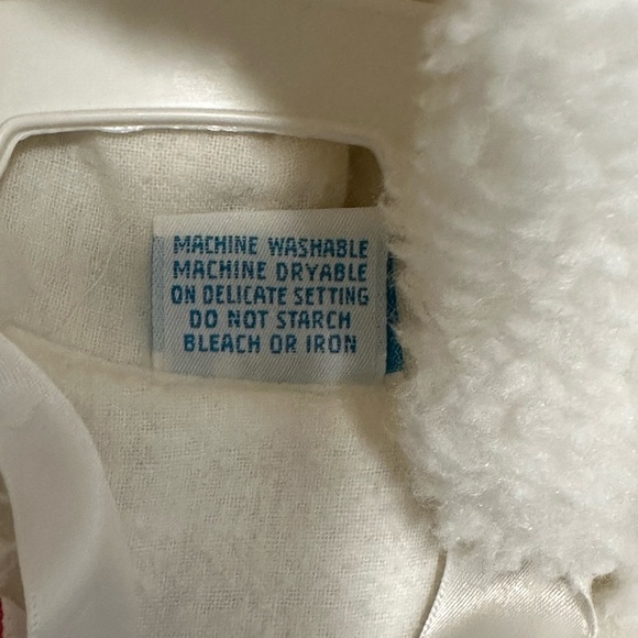 Vintage Baby Infant Newborn Tot Lines Bunting Faux Fur White Zippered Hoodie - Picture 8 of 8